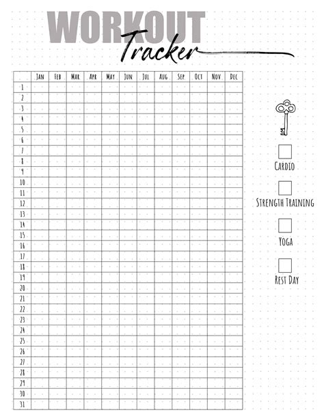 Free Exercise Tracker Printable