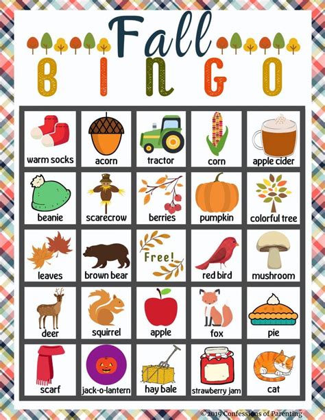 Free Fall Bingo Printable