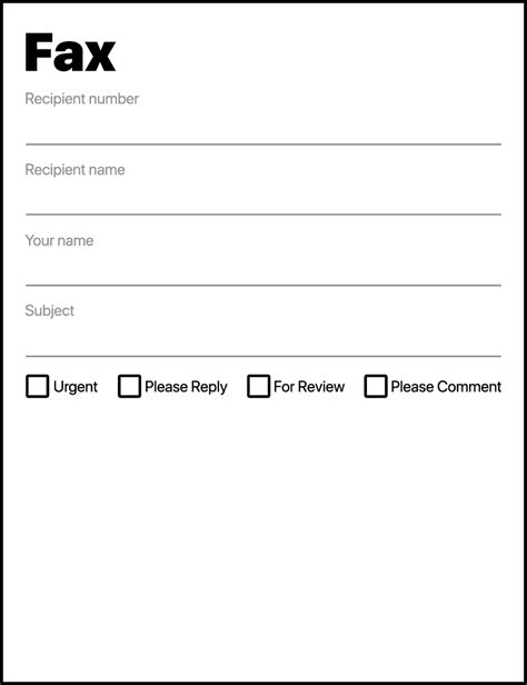Free Fax Form Template