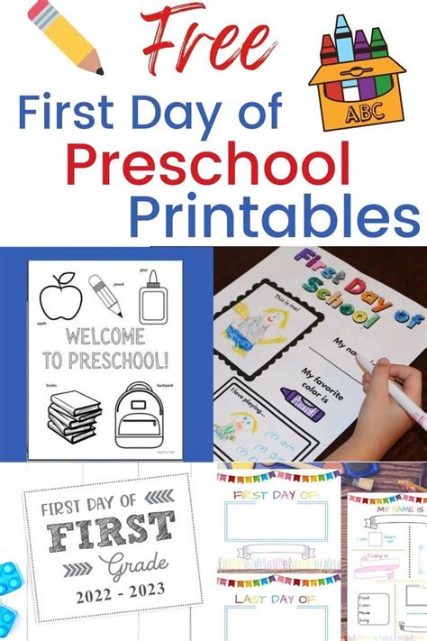 Free First Day Of Preschool Printables