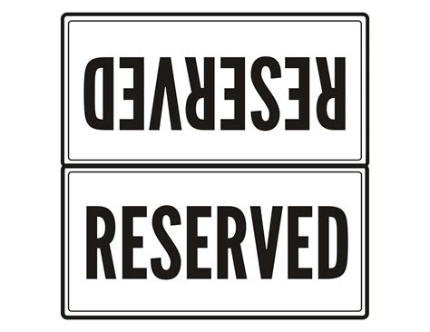 Free Foldable Reserved Sign Template