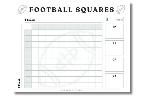 Free Football Squares Printable