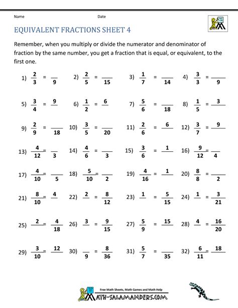 Free Fraction Worksheets With Answers Epub