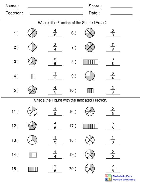 Free Fractions Worksheets With Answers Epub