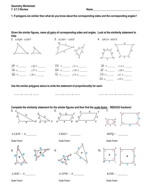 Free Geometry Worksheets With Answer Key Kindle Editon