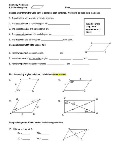 Free Geometry Worksheets With Answers Epub