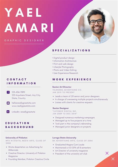 Free Graphic Design Resume Template Download