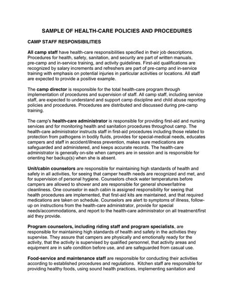 Free Home Care Policies And Procedures Template