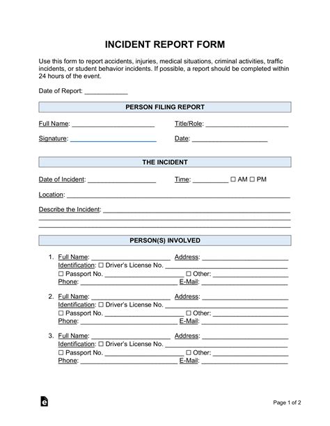 Free Incident Report Template