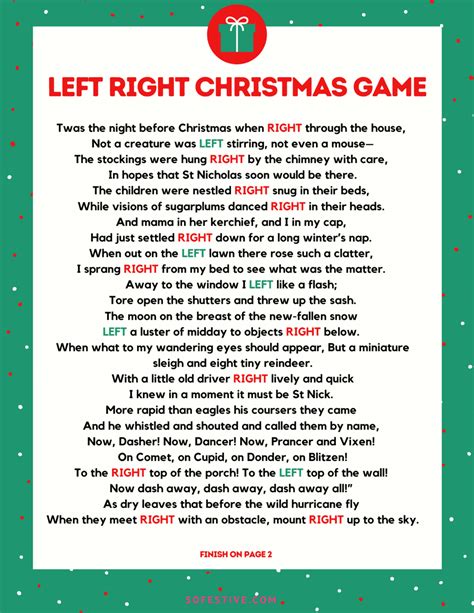 Free Left Right Christmas Game Printable