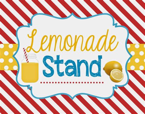 Free Lemonade Stand Sign Printables