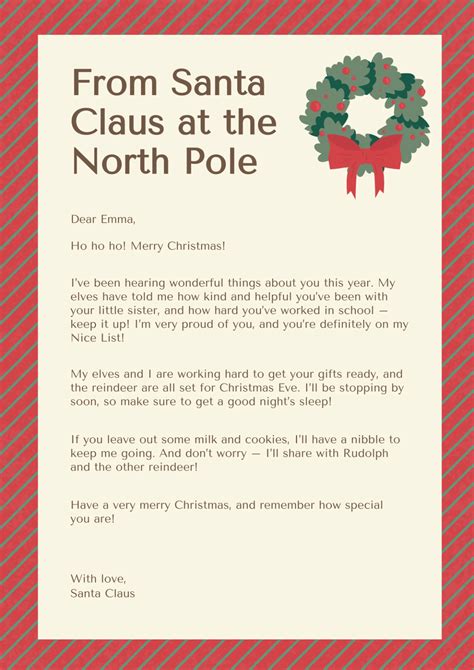 Free Letter From Santa Template To Download