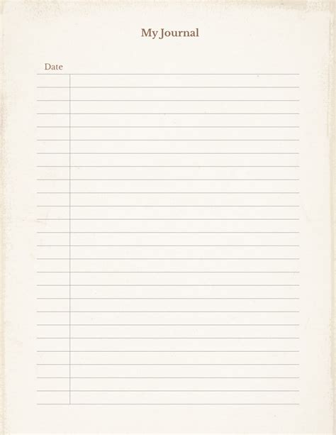 Free Lined Journal Paper Template