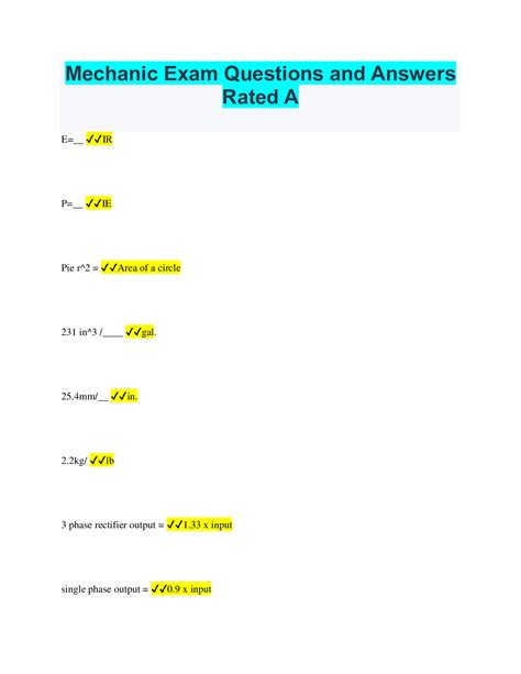 Free Mechanical Answers Doc