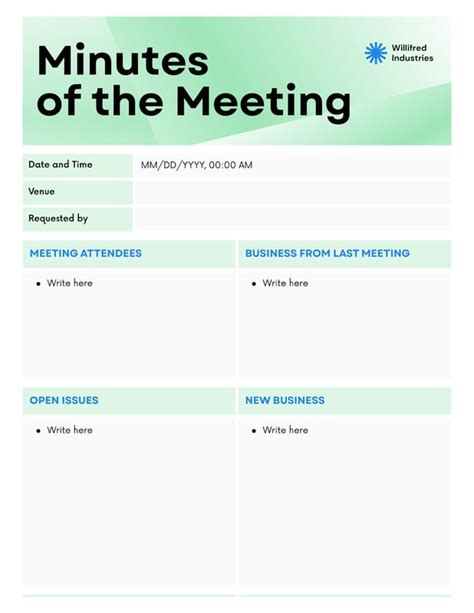 Free Meeting Minute Templates
