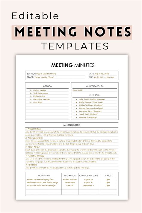 Free Meeting Notes Template