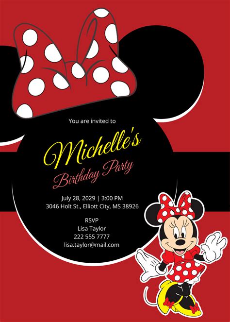 Free Minnie Mouse Invitation Template