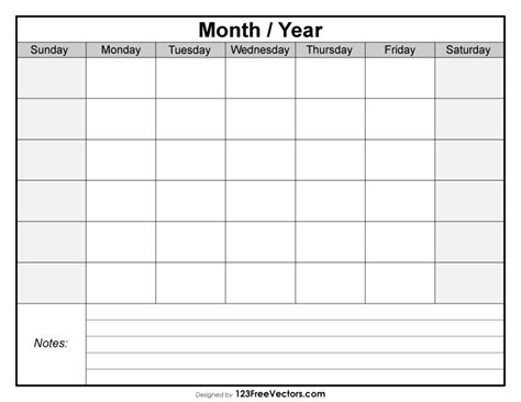 Free Monthly Schedule Template
