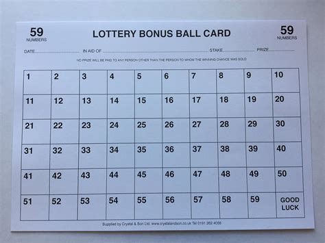 Free National Lottery Printable Bonus Ball Sheet To Print