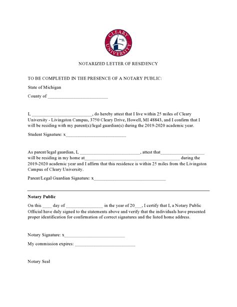Free Notarized Letter Template