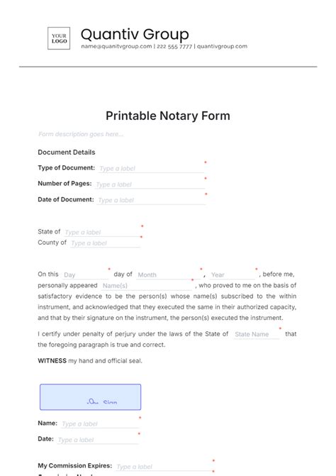 Free Notary Template