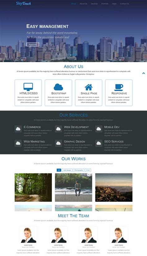 Free One Page Website Templates