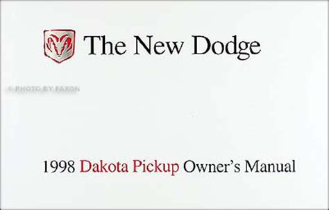 Free PDF: 1998 Dodge Dakota Owners Manual Pdf PDF Kindle Editon