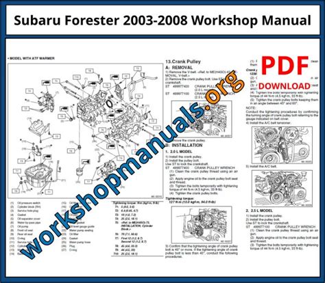 Free PDF: 2000 Subaru Forester Repair Manual Pdf PDF Epub