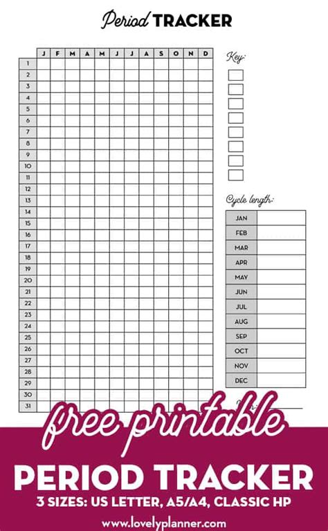 Free Period Tracker Printable