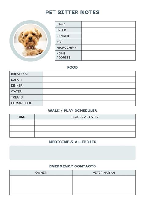 Free Pet Sitting Templates