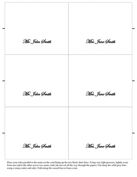 Free Place Card Template