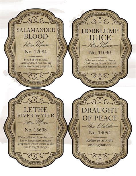 Free Potion Labels Printable