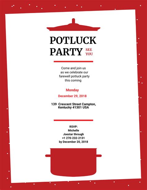 Free Potluck Flyer Template