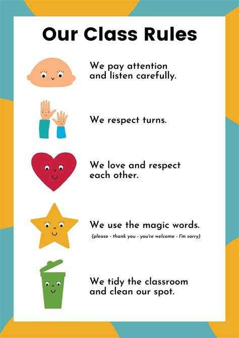 Free Preschool Classroom Rules Printables