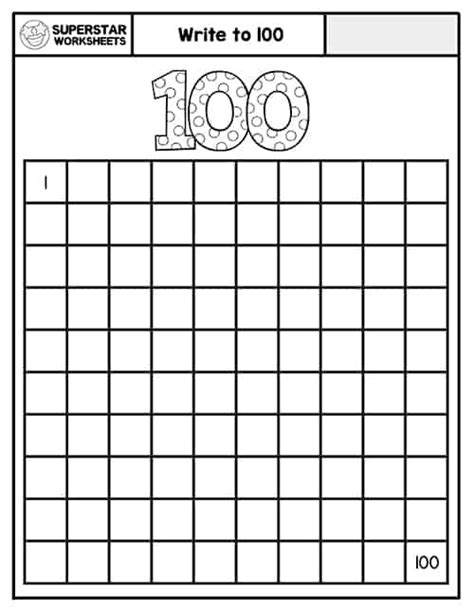 Free Printable 100 Chart Blank
