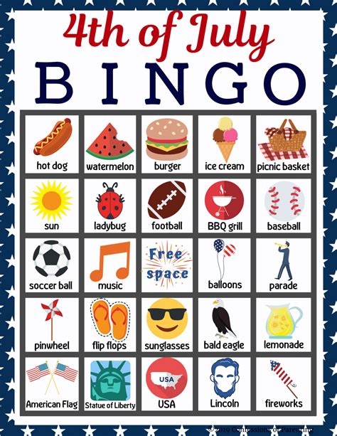 Free Printable 4th Of July Bingo Cards Printable