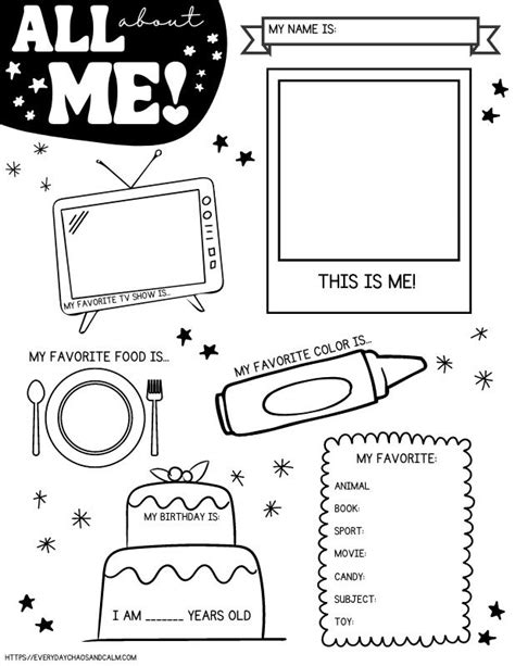 Free Printable All About Me Worksheets