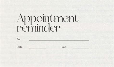 Free Printable Appointment Reminder Template