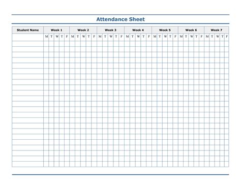 Free Printable Attendance Sheets