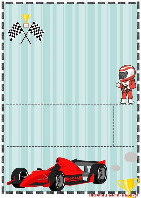 Free Printable Baby Shower Invitations Templates Race Cars