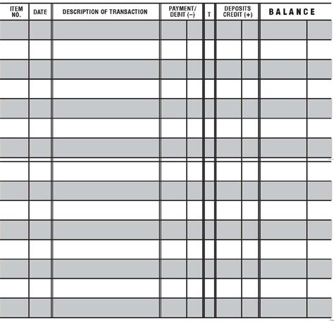 Free Printable Bank Ledger
