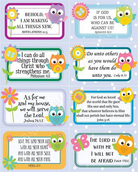 Free Printable Bible Memory Verse Cards For Kids