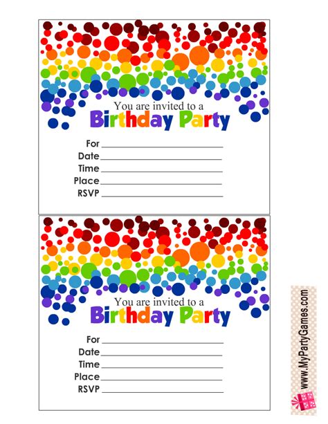 Free Printable Birthday Invitations For Kids