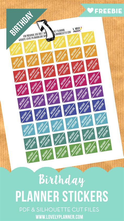 Free Printable Birthday Planner Stickers