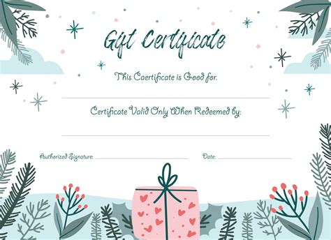 Free Printable Blank Gift Certificates