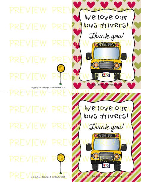 Free Printable Bus Driver Appreciation Printables