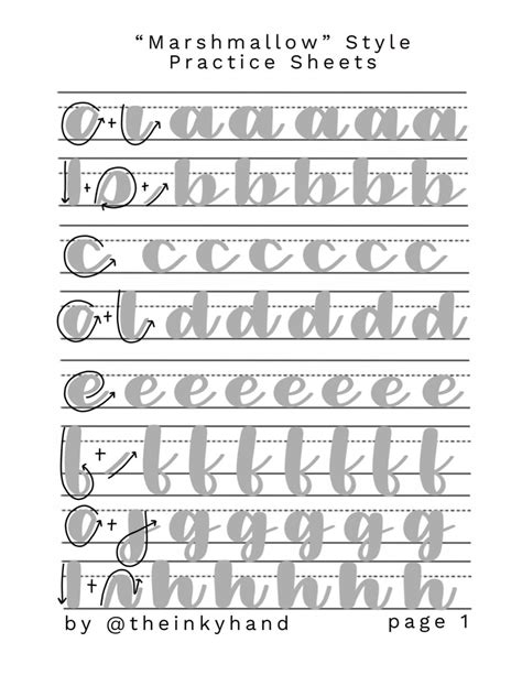 Free Printable Calligraphy Sheets