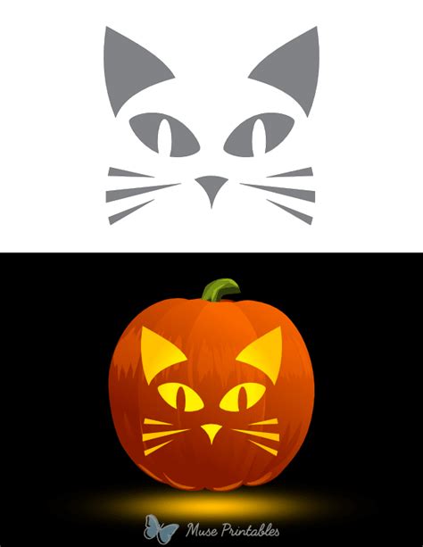 Free Printable Cat Pumpkin Stencils