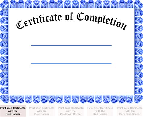 Free Printable Certificate Of Completion