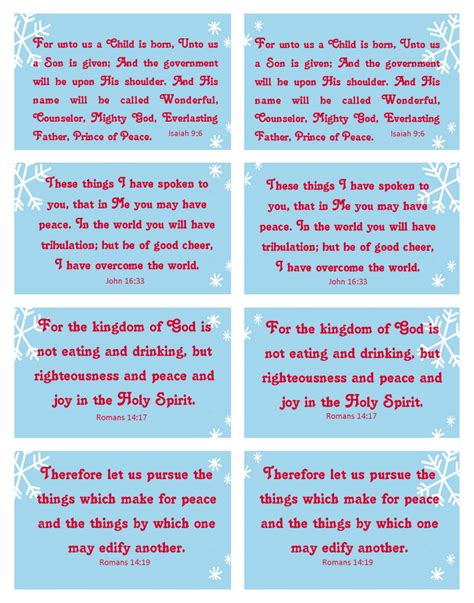 Free Printable Christmas Bible Verses